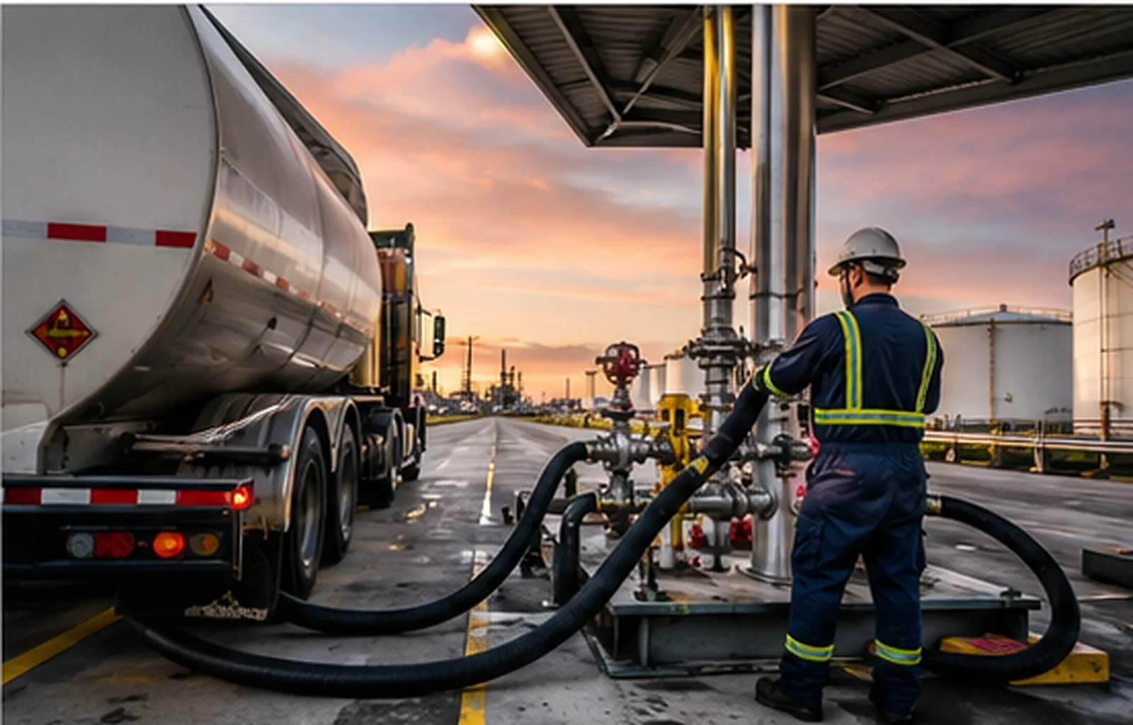 Tanker fuel transfer hose application